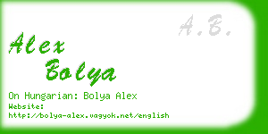 alex bolya business card